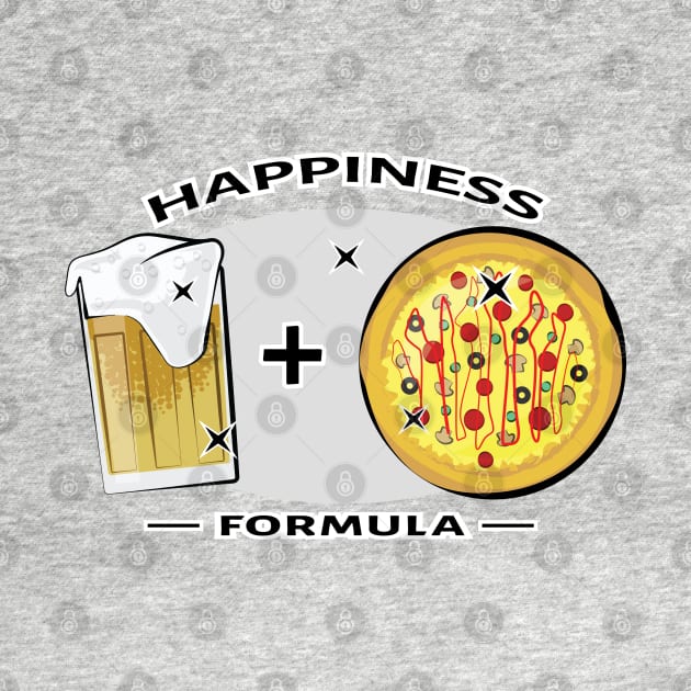 Happiness Formula - Pizza & Beer - Funny by DesignWood Atelier